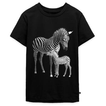 Zebra - Teenager Premium Bio T-Shirt - Schwarz - Vorne - AI Model Teenager Male light (155cm)