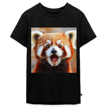 Roter Panda - Teenager Premium Bio T-Shirt - Schwarz - Vorne - AI Model Teenager Male light (155cm)