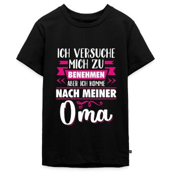 Oma - Teenager Premium Bio T-Shirt - Schwarz - Vorne - AI Model Teenager Male light (155cm)