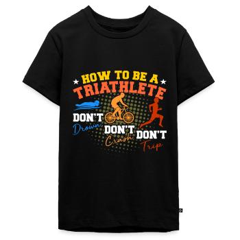Triathlon - Teenager Premium Bio T-Shirt - Schwarz - Vorne - AI Model Teenager Male light (155cm)
