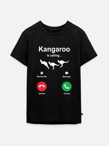 Känguru - Teenager Premium Bio T-Shirt - Schwarz
