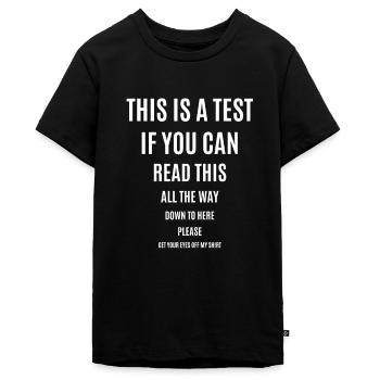 Funny quote - Teenager Premium Organic T-Shirt - black - Front - AI Model Teenager Male light (155cm)