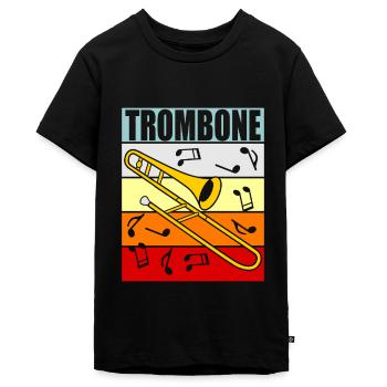 Trombone trombone - Teenager Premium Organic T-Shirt - black - Front - AI Model Teenager Male light (155cm)