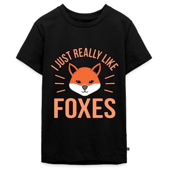 Fox - Teenager Premium Organic T-Shirt - black - Front - AI Model Teenager Male light (155cm)