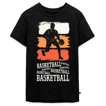 Basketball Basketballer Spieler Fan Vintage Retro - Teenager Premium Bio T-Shirt - Schwarz - Vorne - AI Model Teenager Male light (155cm)
