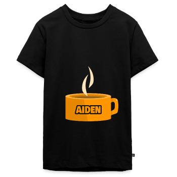 Tee Aiden - Teenager Premium Organic T-Shirt - black - Front - AI Model Teenager Male light (155cm)