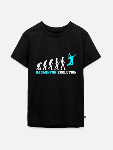 Badminton Evolution - Teenager Premium Bio T-Shirt - Schwarz