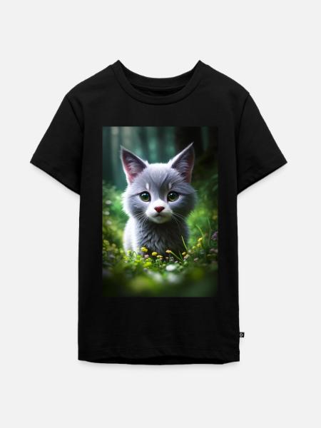 Cute Kitty - Teenager Premium Bio T-Shirt - Schwarz