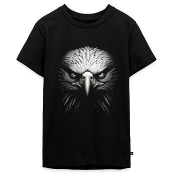 Bald Eagle - Teenager Premium Organic T-Shirt - black - Front - AI Model Teenager Male light (155cm)