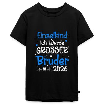 Ich Werde Großer Bruder 2026 - Teenager Premium Bio T-Shirt - Schwarz - Vorne - AI Model Teenager Male light (155cm)