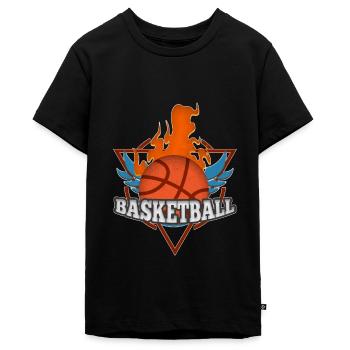 Sport Basketball - Teenager Premium Bio T-Shirt - Schwarz - Vorne - AI Model Teenager Male light (155cm)