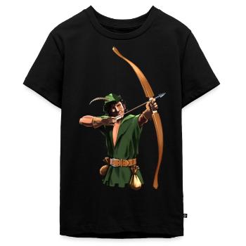 Robin Hood - Pfeil und Bogen - Geschenk - Teenager Premium Bio T-Shirt - Schwarz - Vorne - AI Model Teenager Male light (155cm)
