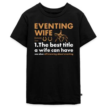 Rider Wife Definition Eventing - Teenager Premium Bio T-Shirt - Schwarz - Vorne - AI Model Teenager Male light (155cm)