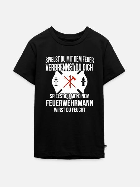 Freiwillige Feuerwehr - Teenager Premium Bio T-Shirt - Schwarz