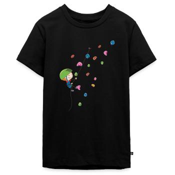 Climbing indoor children climbing wall bouldering - Teenager Premium Organic T-Shirt - black - Front - AI Model Teenager Male light (155cm)