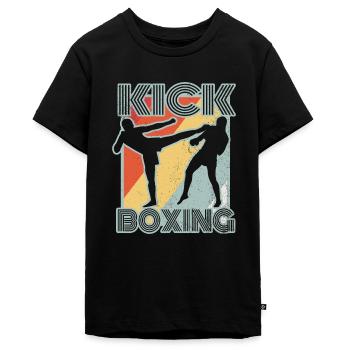 Kickboxing - Teenager Premium Bio T-Shirt - Schwarz - Vorne - AI Model Teenager Male light (155cm)
