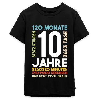 10 Jahre Geburtstag Kind Cool drauf Geschenk - Teenager Premium Bio T-Shirt - Schwarz - Vorne - AI Model Teenager Male light (155cm)