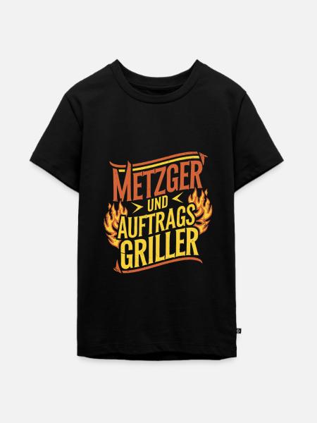 Metzger und Auftragsgriller - Teenager Premium Bio T-Shirt - Schwarz