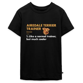 Airedale Terrier Dresseur Definiton - T-shirt Premium bio Ado - noir - Devant - AI Model Teenager Male light (155cm)
