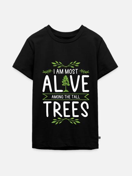 Natur Baum Bäume - Teenager Premium Bio T-Shirt - Schwarz