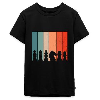 Jeu d’échecs jeu d’échecs cadeau - T-shirt Premium bio Ado - noir - Devant - AI Model Teenager Male light (155cm)
