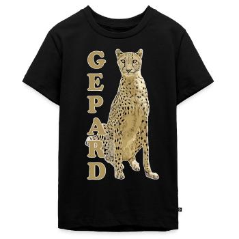 Gepard - Teenager Premium Bio T-Shirt - Schwarz - Vorne - AI Model Teenager Male light (155cm)