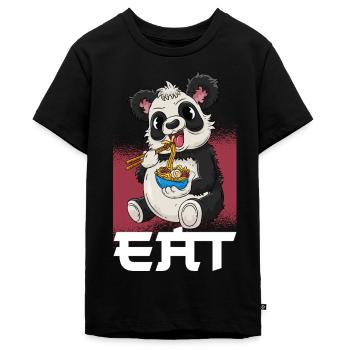 Panda Ramen Japanese Food - Teenager Premium Organic T-Shirt - black - Front - AI Model Teenager Male light (155cm)