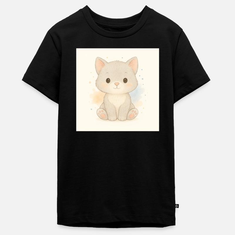 Kindermotiv_Kaetzchen - T-shirt Premium bio Ado - noir