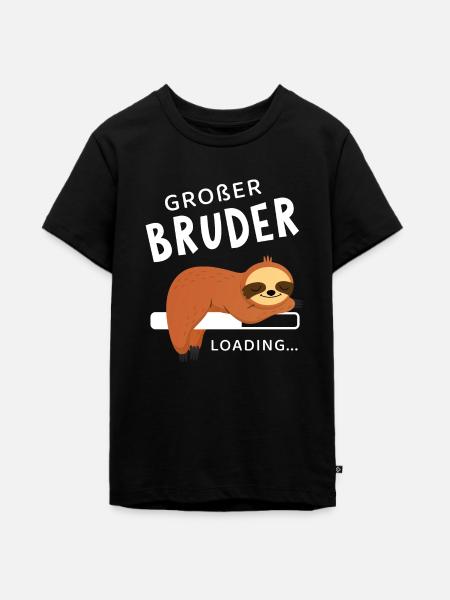 Großer Bruder Loading Faultier - Teenager Premium Bio T-Shirt - Schwarz