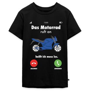 Motorrad Spruch Motorradfahrer Motorräder lustig - Teenager Premium Bio T-Shirt - Schwarz - Vorne - AI Model Teenager Male light (155cm)