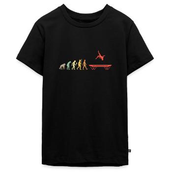 Vintage Trampolin Springen Evolution Springen - Teenager Premium Bio T-Shirt - Schwarz - Vorne - AI Model Teenager Male light (155cm)