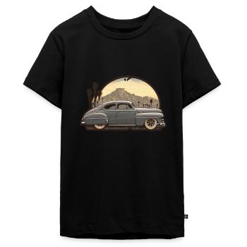 Vintage Muscle car Oldtimer Sahara - Teenager Premium Bio T-Shirt - Schwarz - Vorne - AI Model Teenager Male light (155cm)