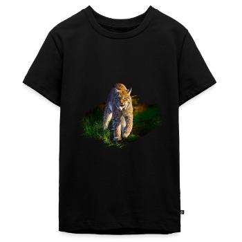 Luchs - Teenager Premium Bio T-Shirt - Schwarz - Vorne - AI Model Teenager Male light (155cm)