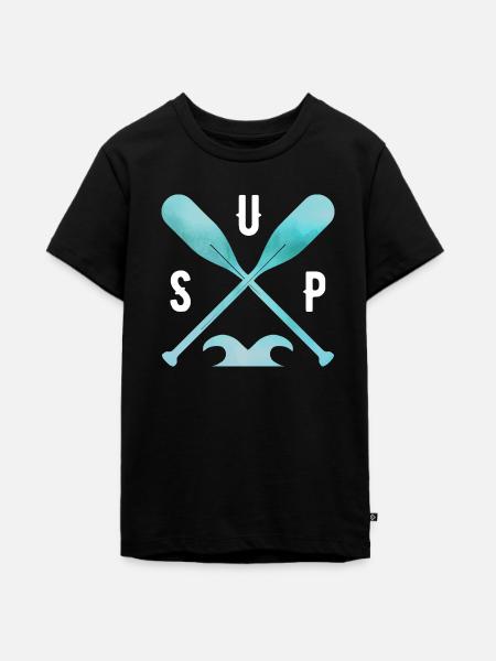 Stand Up Paddle - Teenager Premium Bio T-Shirt - Schwarz