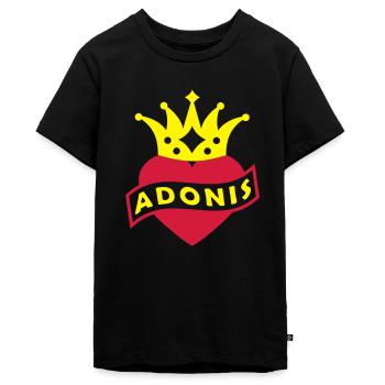 Avec Heart & Crown - ADONIS - T-shirt Premium bio Ado - noir - Devant - AI Model Teenager Male light (155cm)