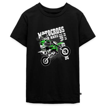 Kinder Motocross - KIDS MX - Teenager Premium Bio T-Shirt - Schwarz - Vorne - AI Model Teenager Male light (155cm)