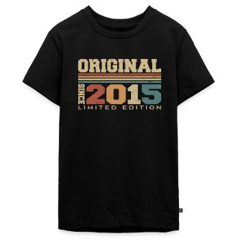 Original 2015 Retro Geschenk 9. Jahrestag 2015 - Teenager Premium Bio T-Shirt - Schwarz - Vorne - AI Model Teenager Male light (155cm)