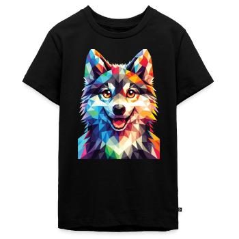 Polygon Wolf - Teenager Premium Bio T-Shirt - Schwarz - Vorne - AI Model Teenager Male light (155cm)