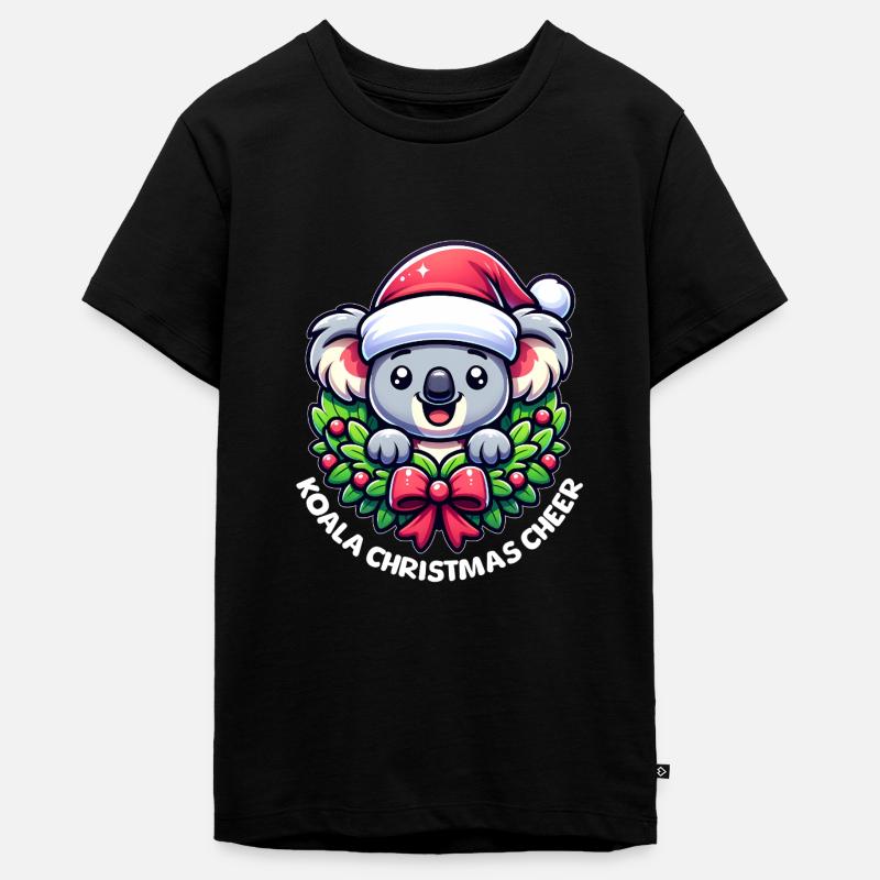 Koala de Noël - T-shirt Premium bio Ado - noir