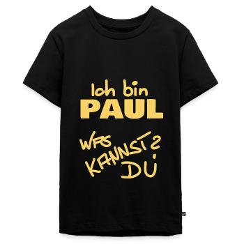 Ich heiße Paul - Teenager Premium Bio T-Shirt - Schwarz - Vorne - AI Model Teenager Male light (155cm)