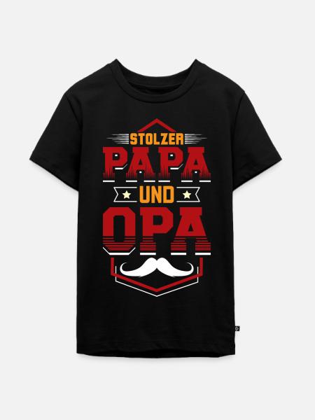 Stolzer Papa Opa - Teenager Premium Bio T-Shirt - Schwarz