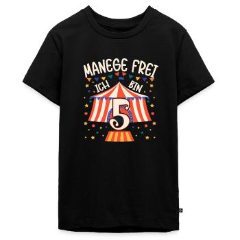 Zirkus Manege Geburtstagsmotiv 5 Jahre Jungen Bday - Teenager Premium Bio T-Shirt - Schwarz - Vorne - AI Model Teenager Male light (155cm)