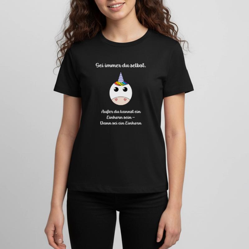 Sei ein Einhorn Teenager Premium Bio T-Shirt