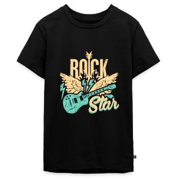 E-Gitarren- - Teenager Premium Bio T-Shirt - Schwarz - Vorne - AI Model Teenager Male light (155cm)