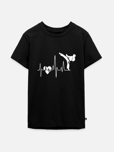 Karate Karate Herzschlag - Teenager Premium Bio T-Shirt - Schwarz
