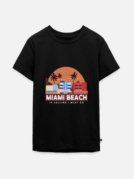 Miami vacation 01 - Teenager Premium Bio T-Shirt - Schwarz