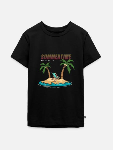Summertime Miami Beach Vacation - Teenager Premium Bio T-Shirt - Schwarz