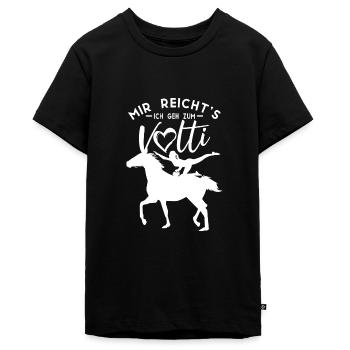 Mädchen Voltigieren Volti - Teenager Premium Bio T-Shirt - Schwarz - Vorne - AI Model Teenager Male light (155cm)