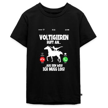 Mädchen Voltigieren Volti - Teenager Premium Bio T-Shirt - Schwarz - Vorne - AI Model Teenager Male light (155cm)