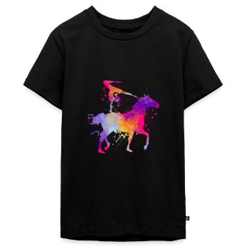 Mädchen Voltigieren Volti - Teenager Premium Bio T-Shirt - Schwarz - Vorne - AI Model Teenager Male light (155cm)